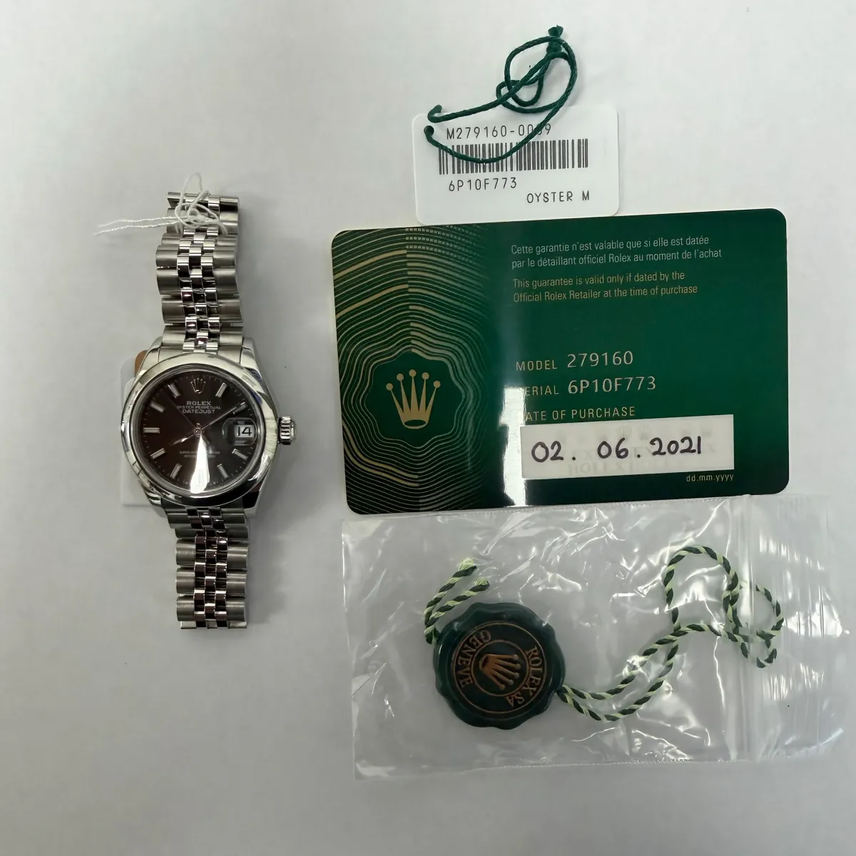 Rolex Datejust Lady Dark Grey Index Dial On Jubilee