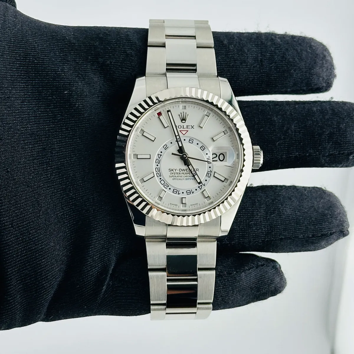 Rolex SkyDweller White Dial on Oyster Ref 326934 with New Style Card White 2018