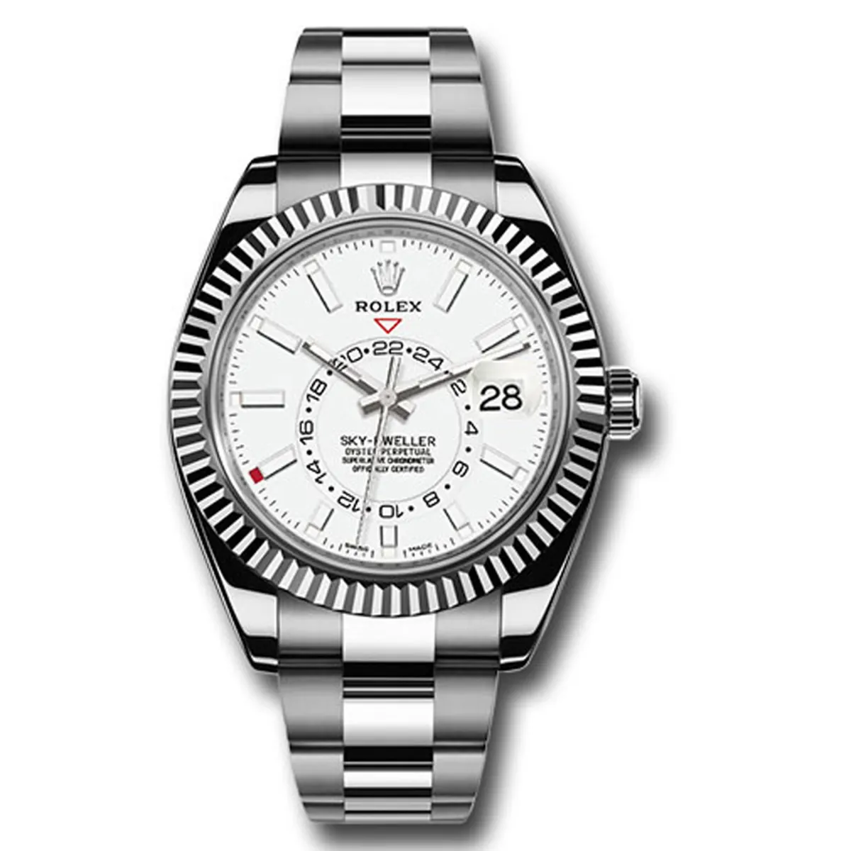 Rolex SkyDweller White Dial on Oyster Ref 326934 with New Style Card White 2018