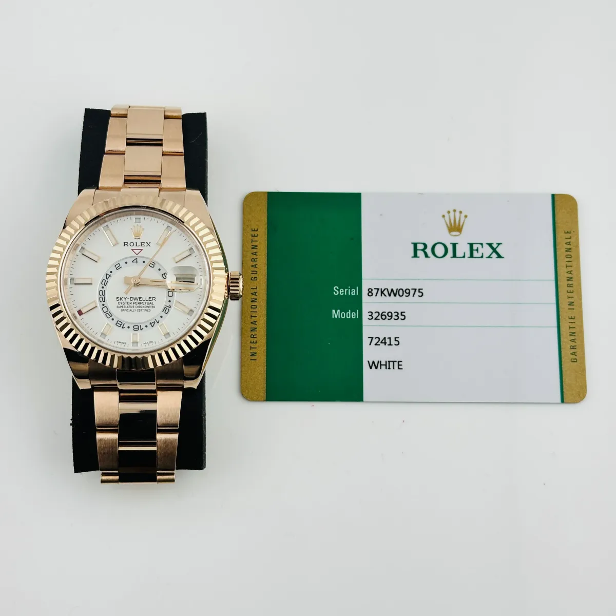 Rolex SkyDweller White Dial on Oyster Ref 326935 with New Style Card White 2019