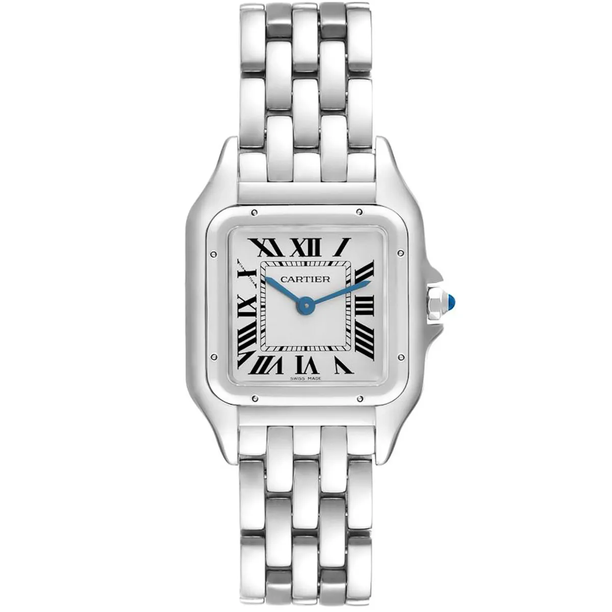 Cartier Panthere Midsize Silver Roman Dial on 5 Row Links
