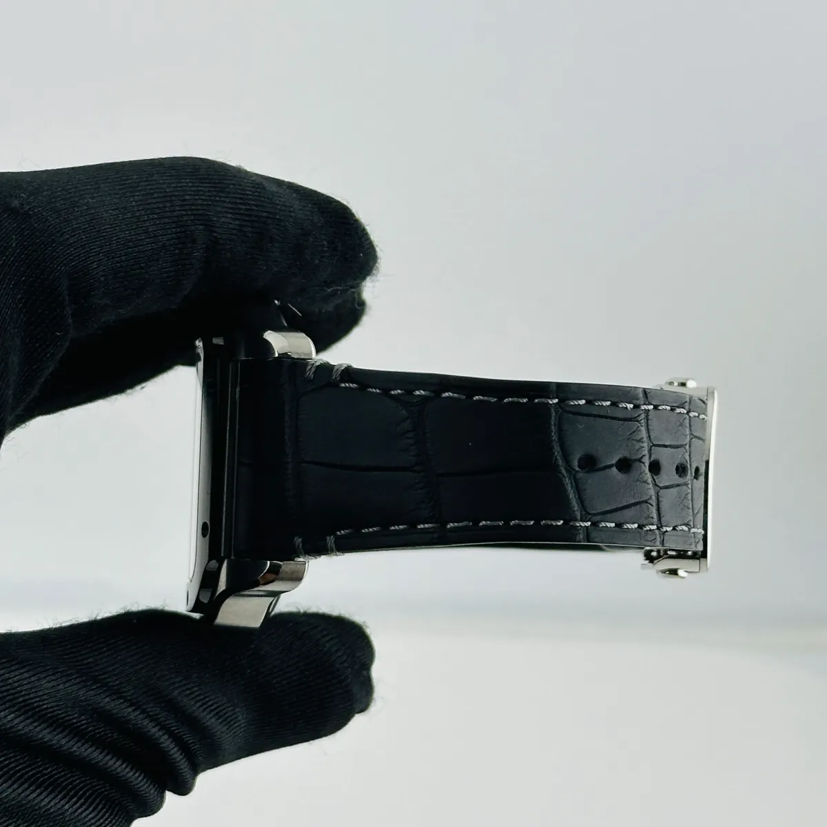 Cartier Santos XL Silver Roman Dial On Leather