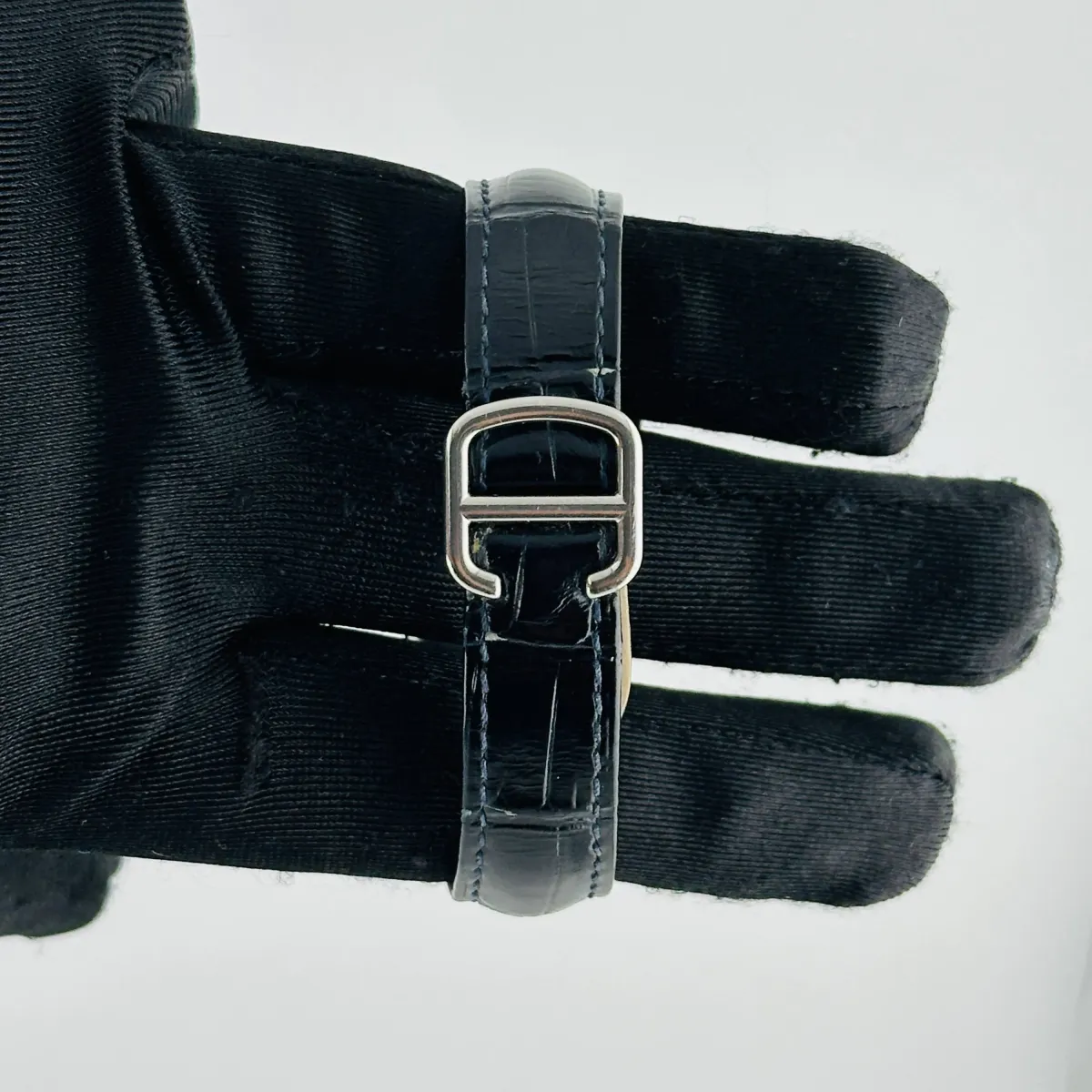 Cartier Tank Americaine Silver Roman Dial On Leather