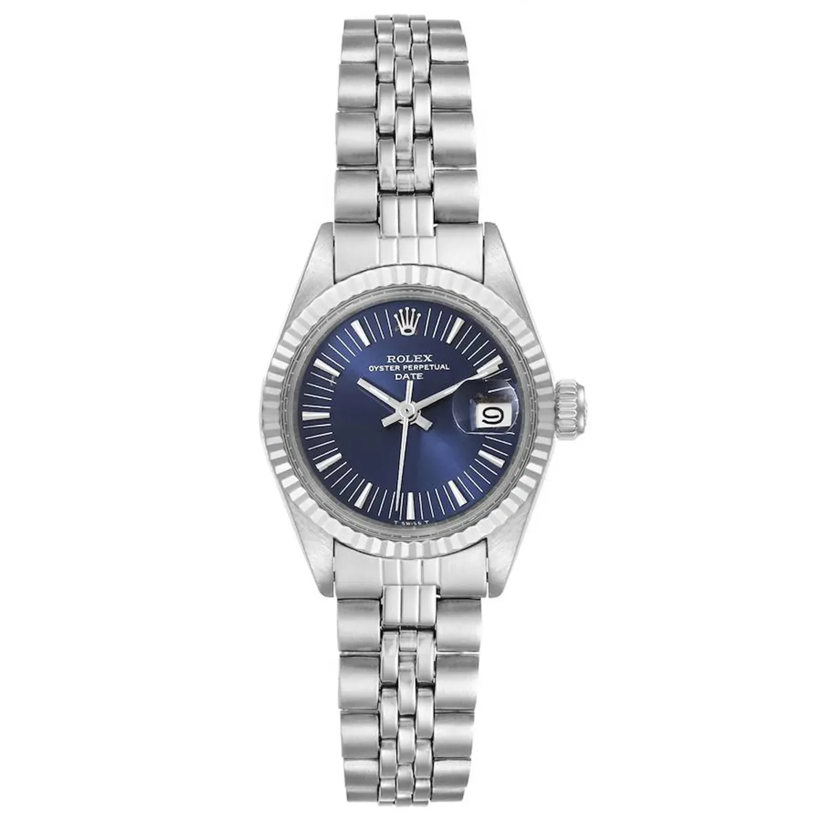 Rolex Datejust Lady Blue Stick Dial on Jubilee