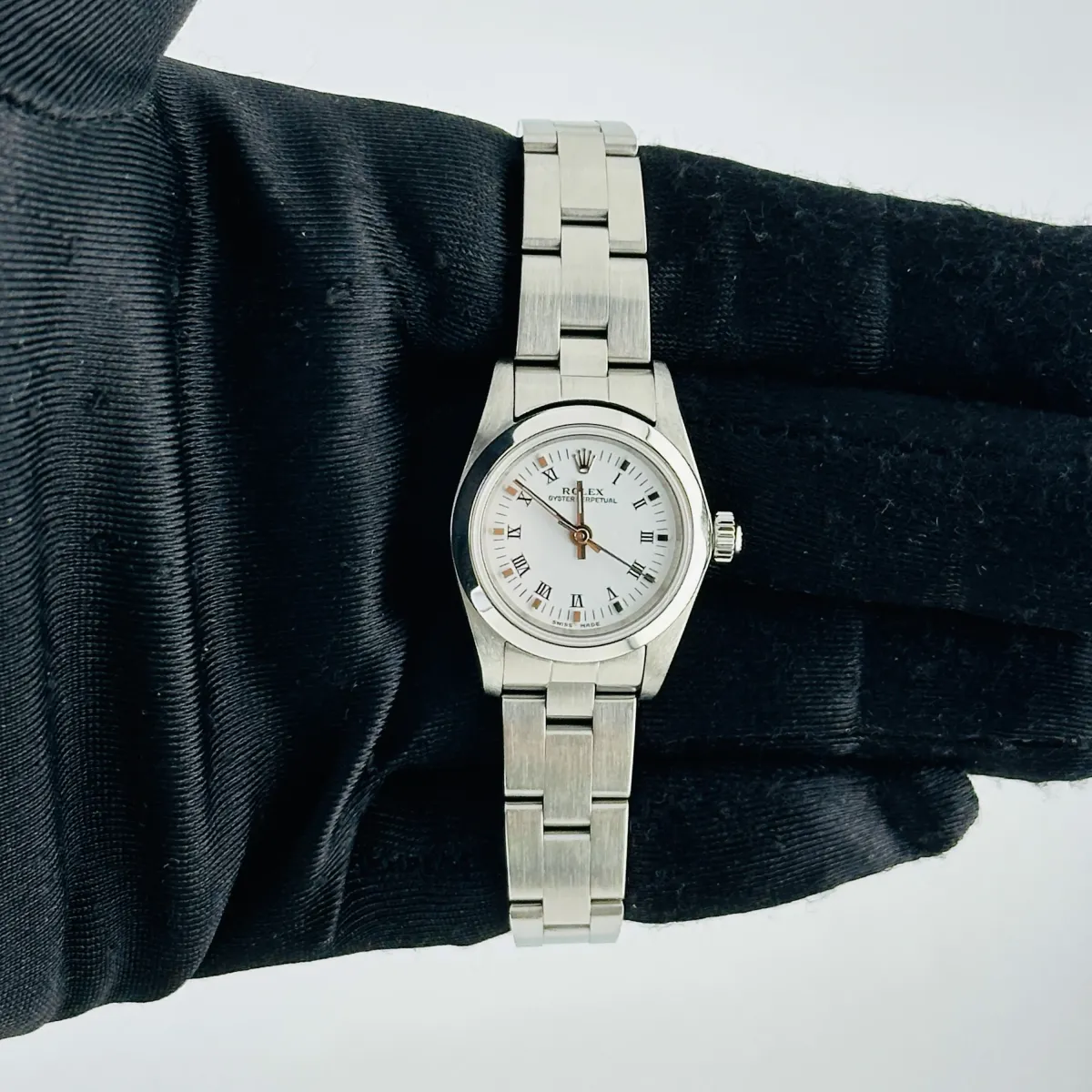Rolex Oyster Perpetual White Roman Dial On Oyster