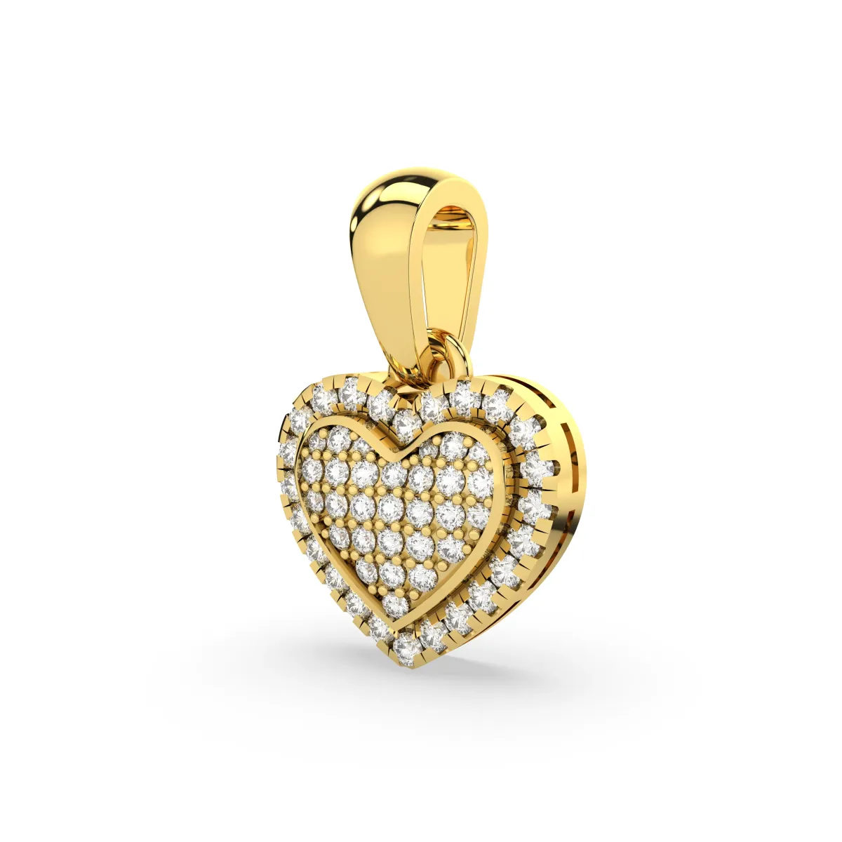 Mini Hearts Natural Diamond Pendant