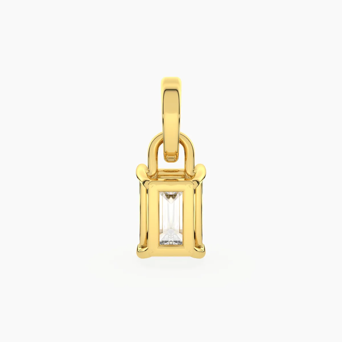 Elegant Emerald Shape Lab Grown Diamond Solitaire Pendant