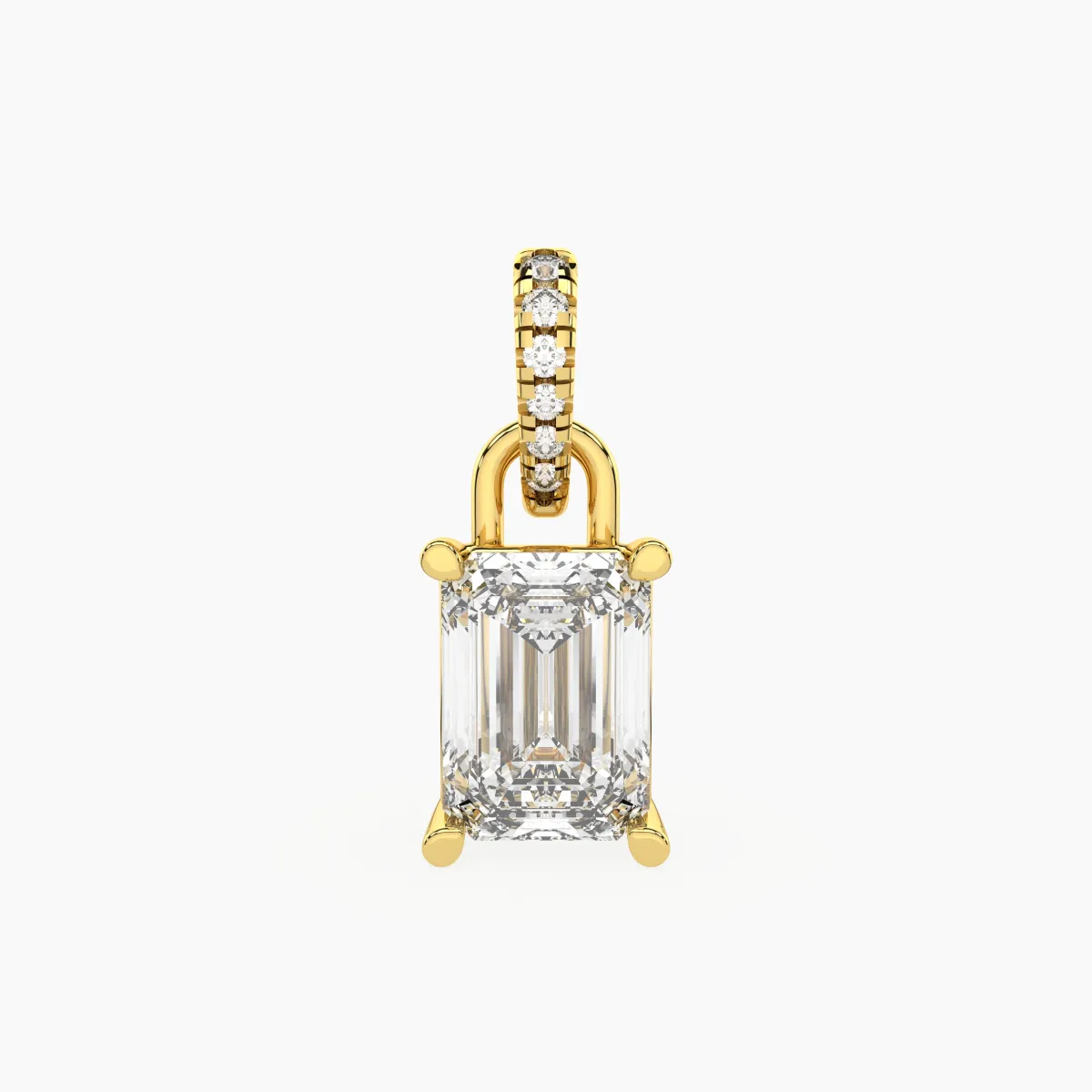 Elegant Emerald Shape Lab Grown Diamond Solitaire Pendant