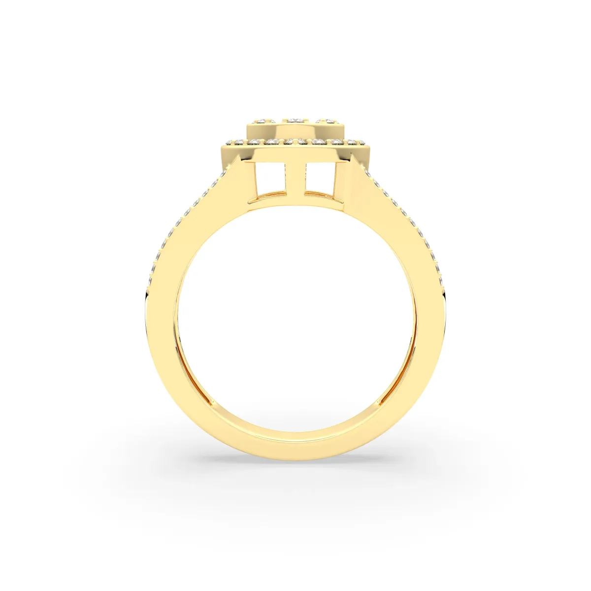 Women's Baguette And Round Cut Natural Diamond Heart Engagement Ring