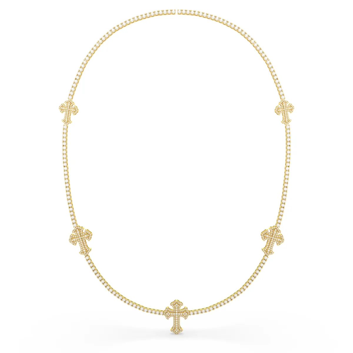 Choker Signature Cross Pattern 1.81 CT Bead Necklace