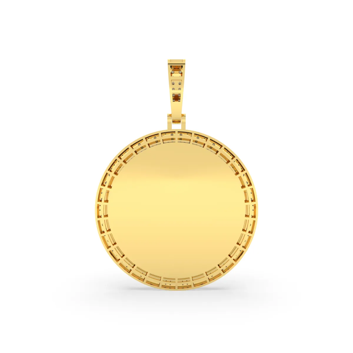 Natural Round Diamond Customizable Picture Pendant