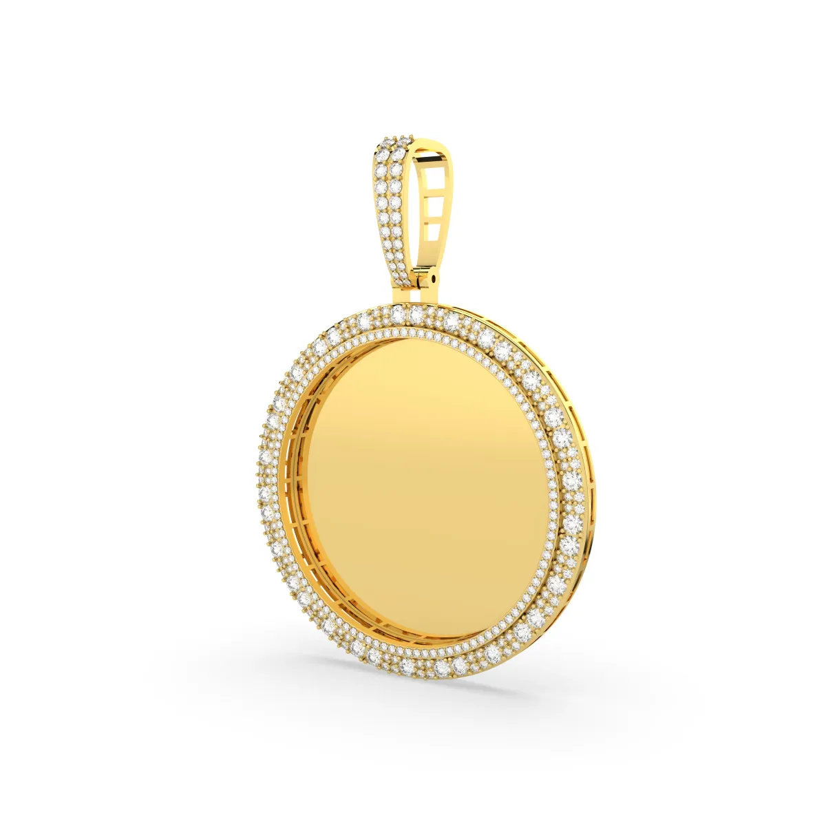Natural Round Diamond Customizable Picture Pendant
