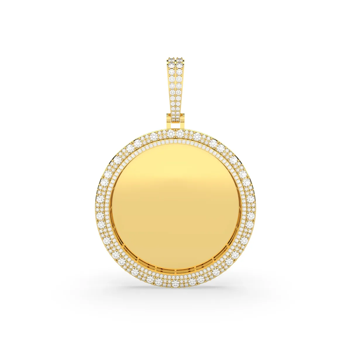 Natural Round Diamond Customizable Picture Pendant