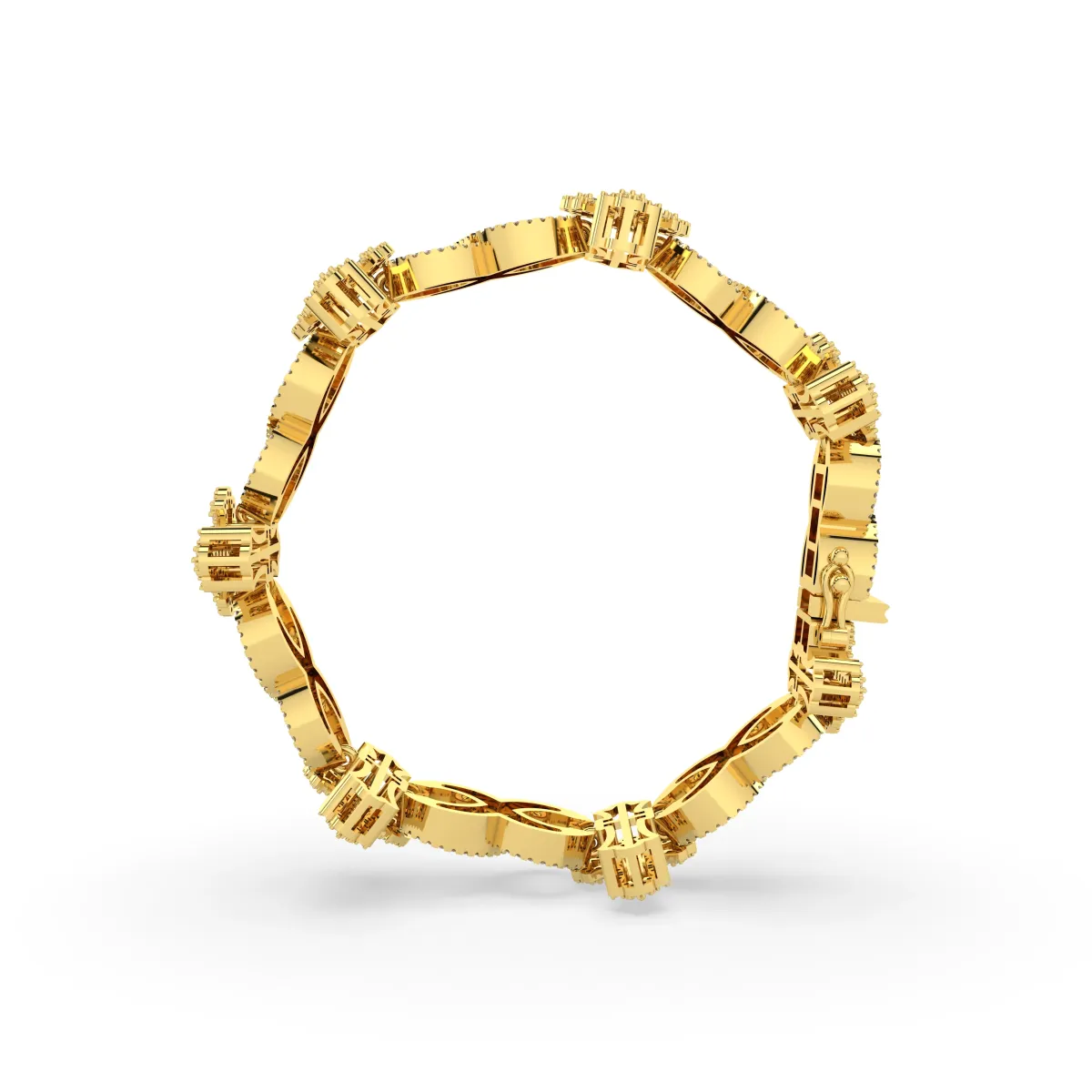 Natural Diamond Cross Infinity Link Bracelet