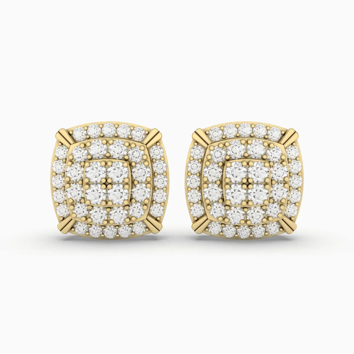 Lab Grown Diamond Cushion Frame Stud Earrings