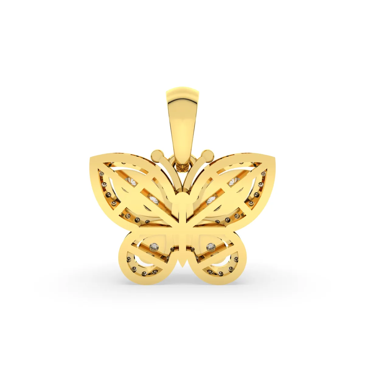 Butterfly-Shaped Natural Diamond Pendant