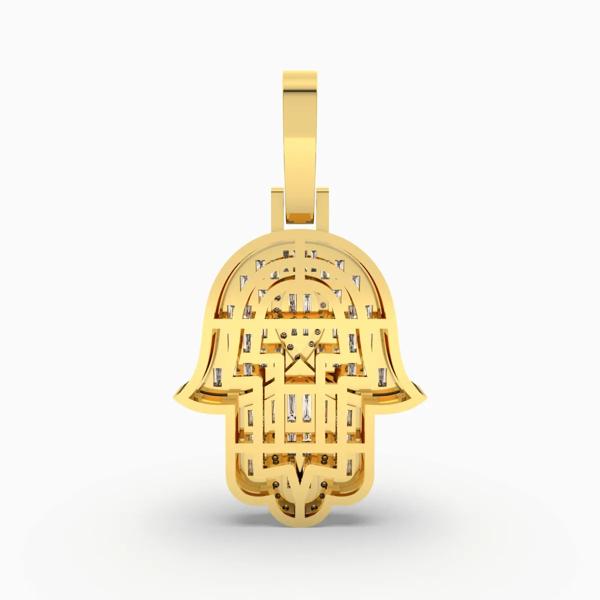 Natural Diamond Hamsa Hand Charm Pendant