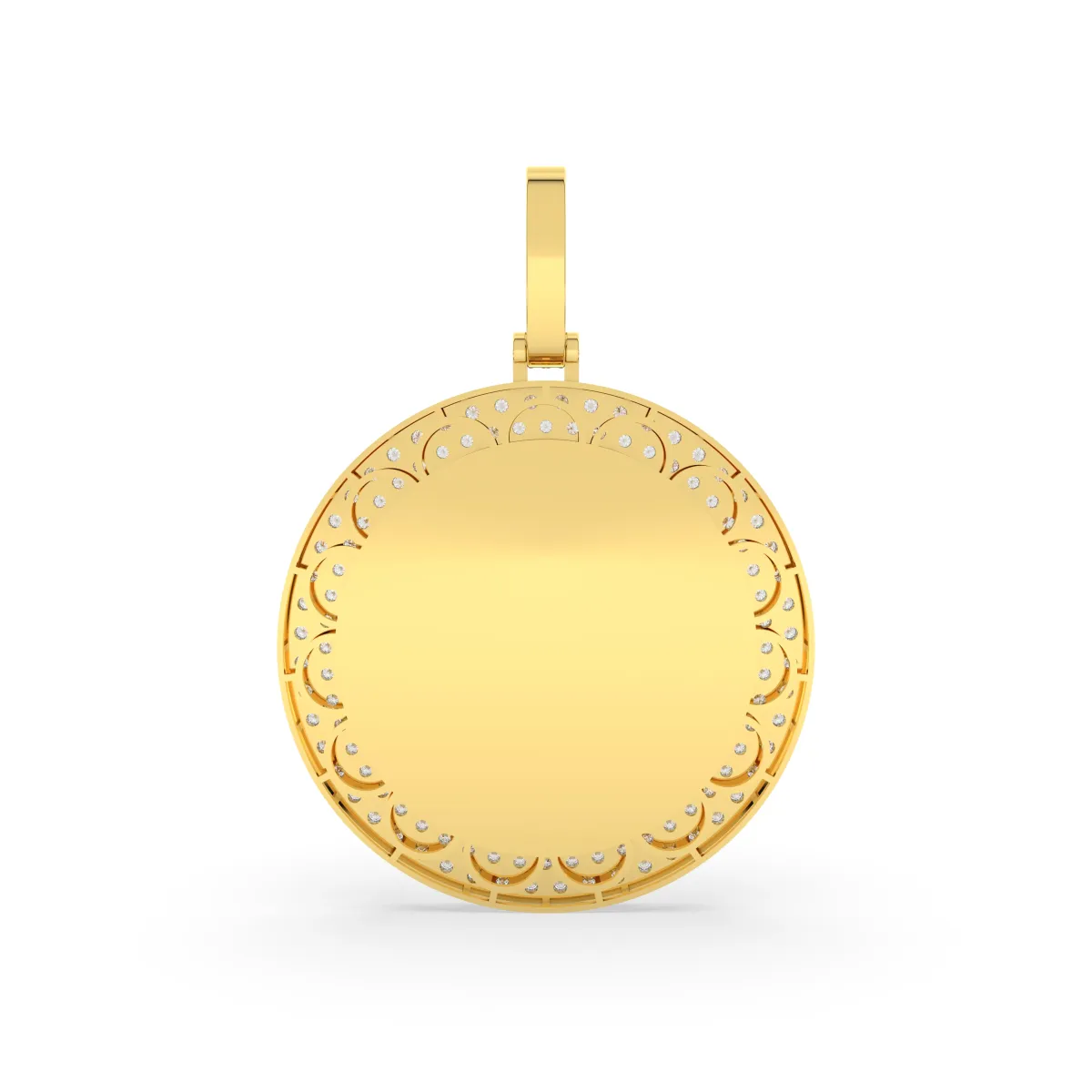 Customizable Round Natural Diamond Picture Memory Pendant