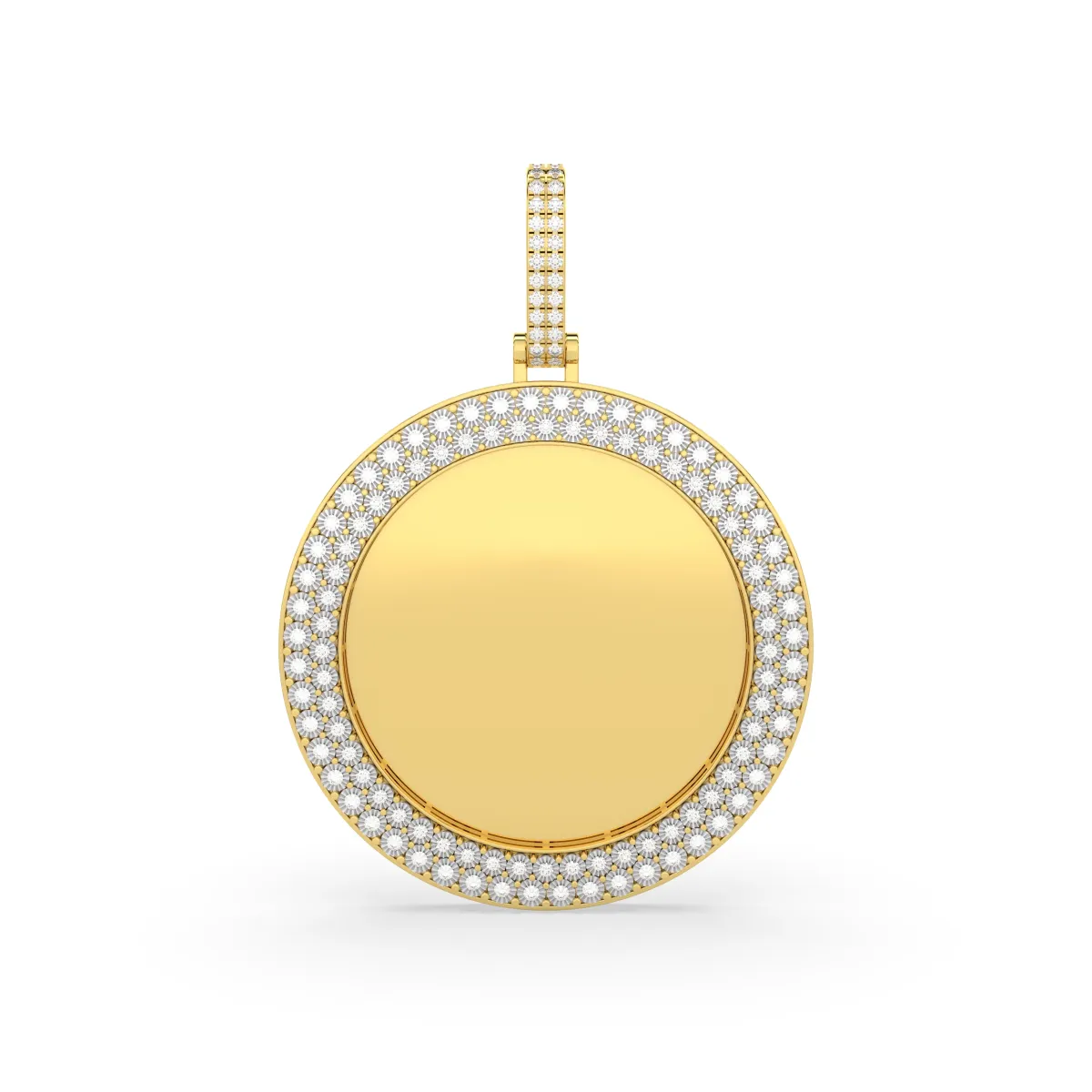 Customizable Round Natural Diamond Picture Memory Pendant