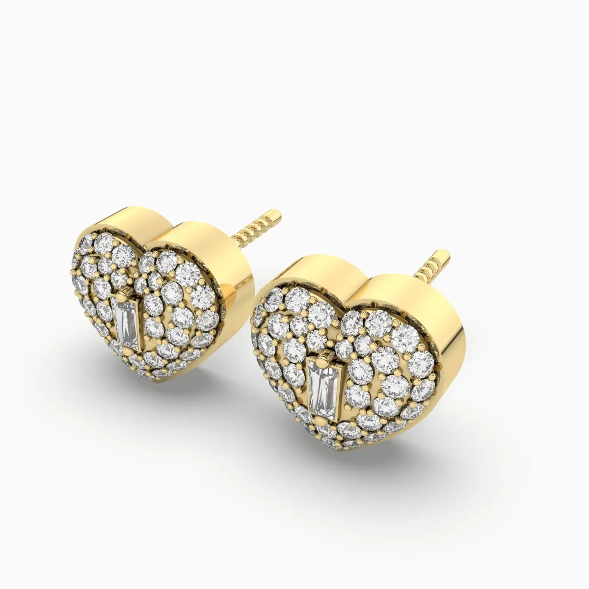 0.26 CT.T.W Heart Shape Natural Diamond Stud Earring