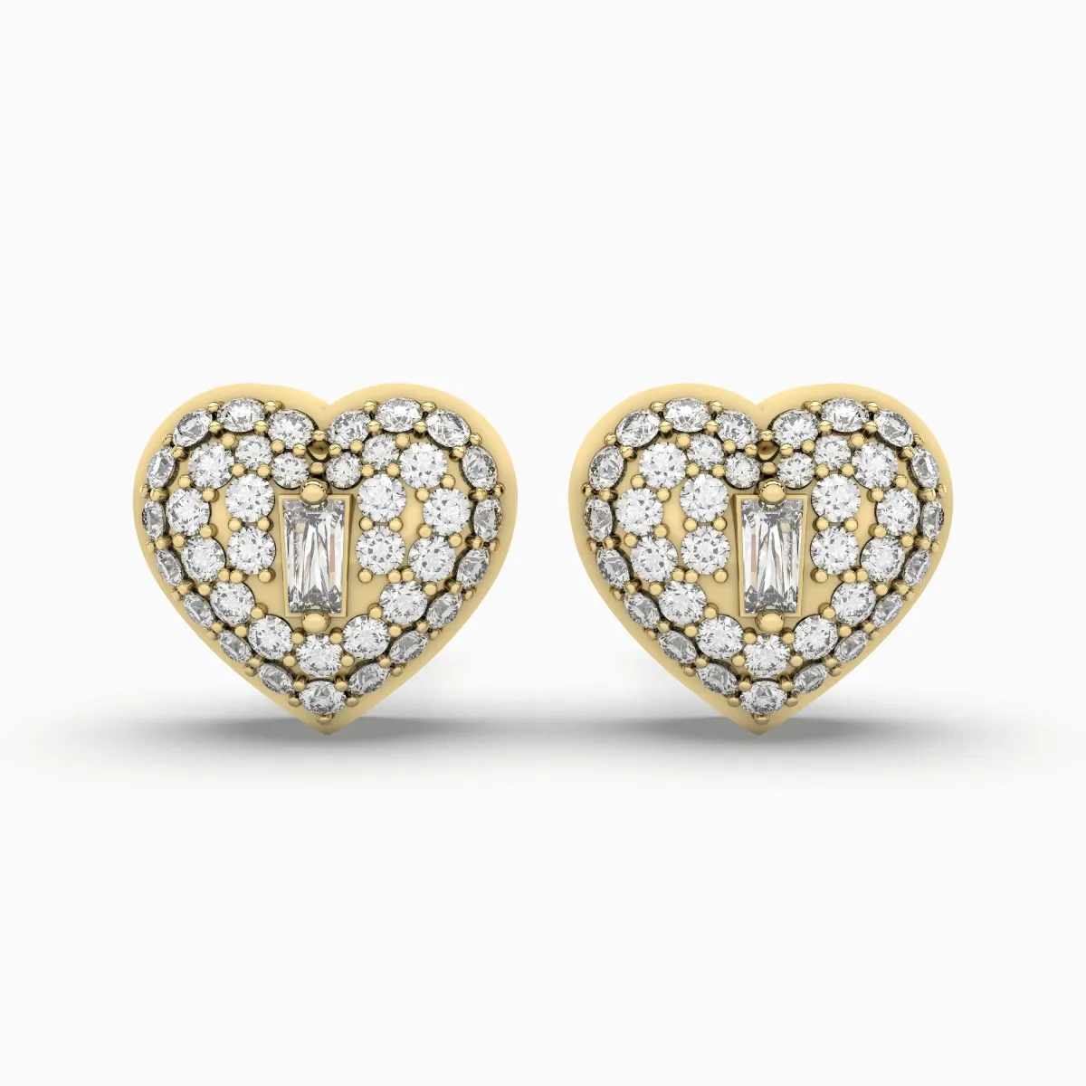 0.26 CT.T.W Heart Shape Natural Diamond Stud Earring