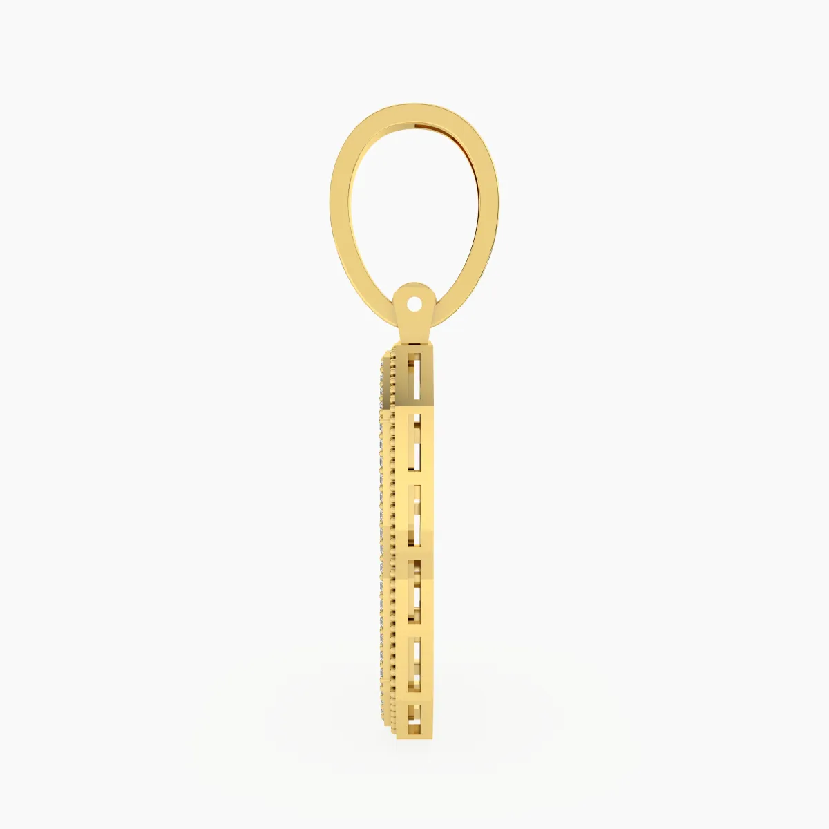 Iced-Out Baguette And Round Lab Grown Letter B Pendant
