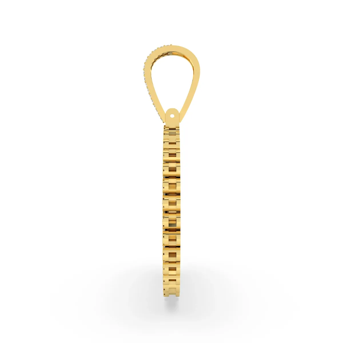 Baguette And Round Natural Diamond Photo Pendant