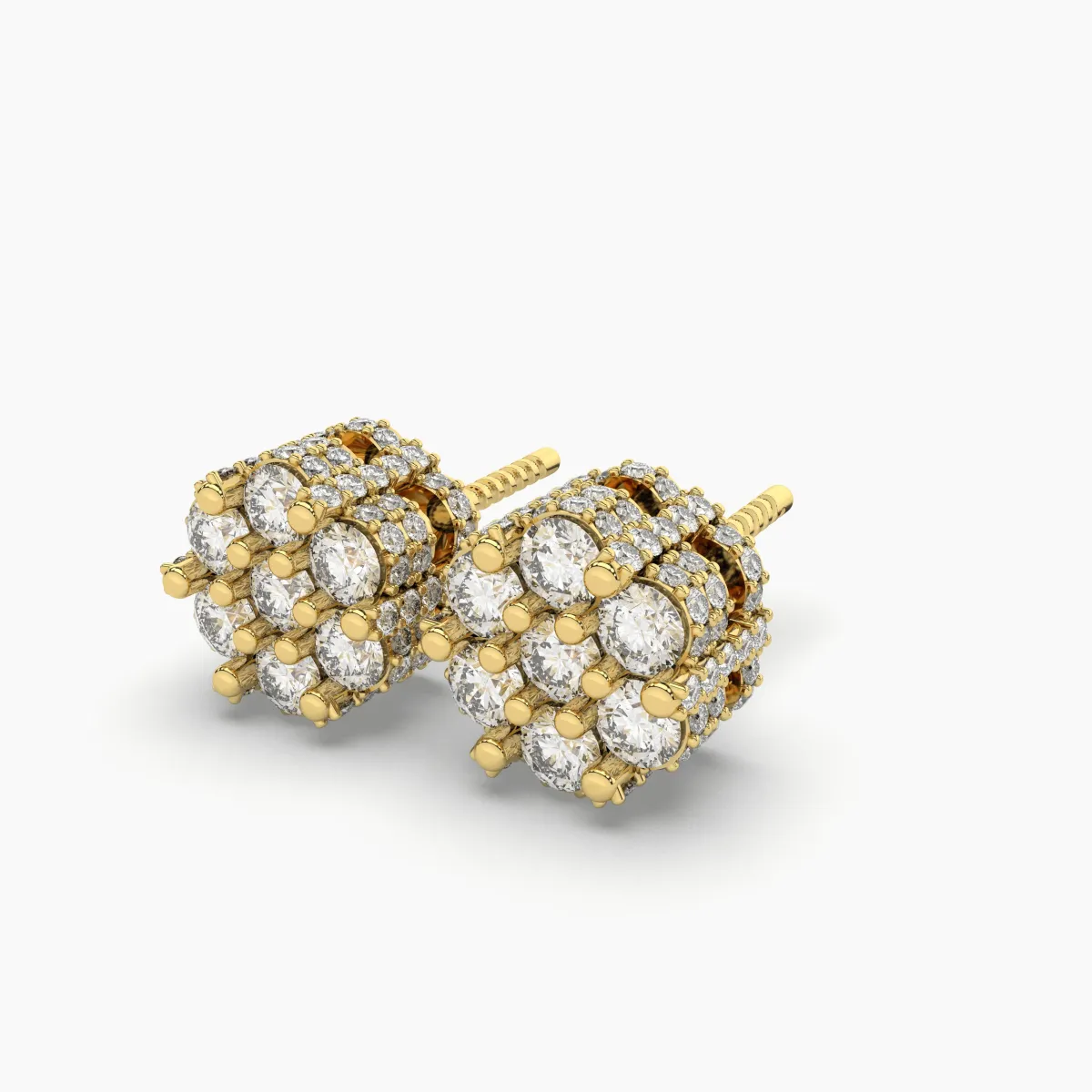 Classic Seven-Stone Natural 0.61 CT Diamond Stud Earring