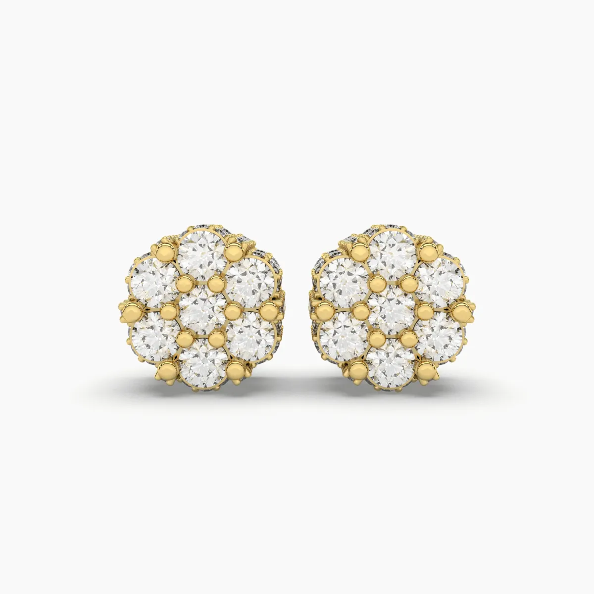 Classic Seven-Stone Natural 0.61 CT Diamond Stud Earring
