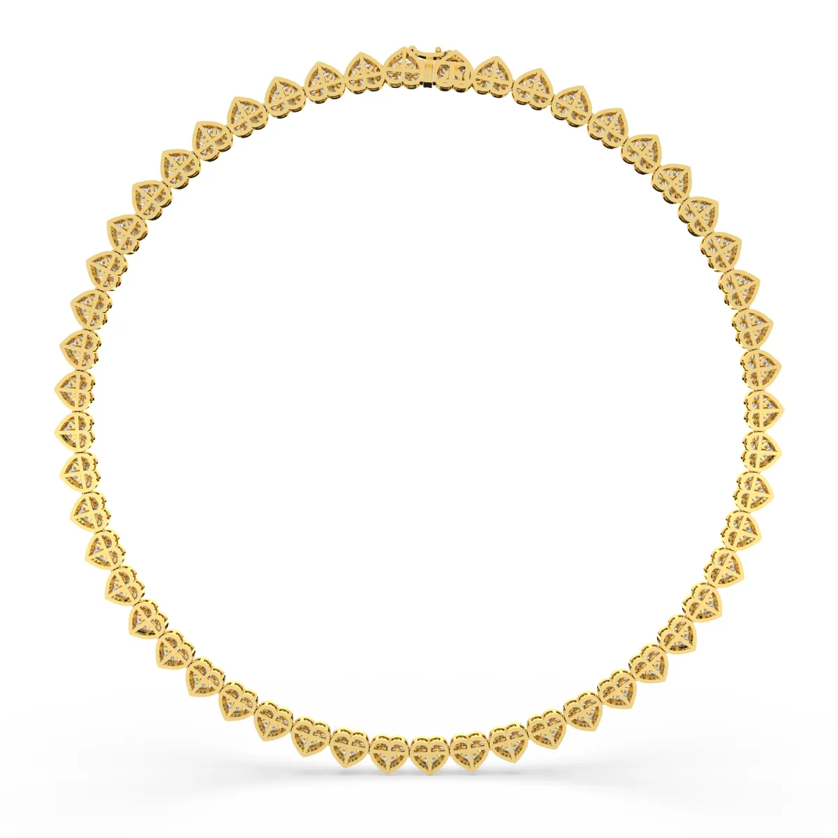 Featuring Continuous Line Of Natural Diamond Heart-Shaped Tennis Necklace