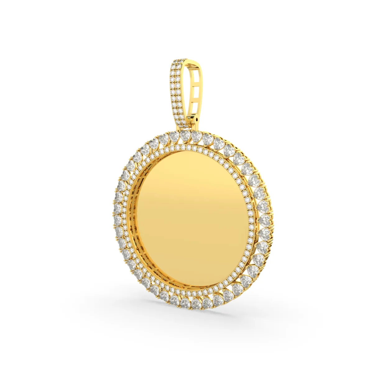 Round Iced Out Stylish Lab Grown Diamond Photo Pendant