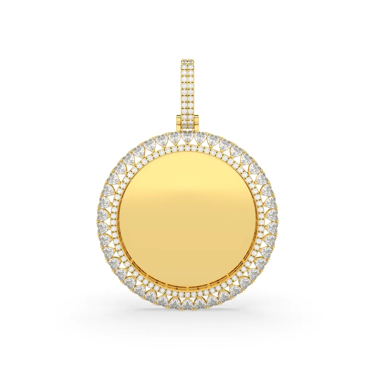 Round Iced Out Stylish Lab Grown Diamond Photo Pendant