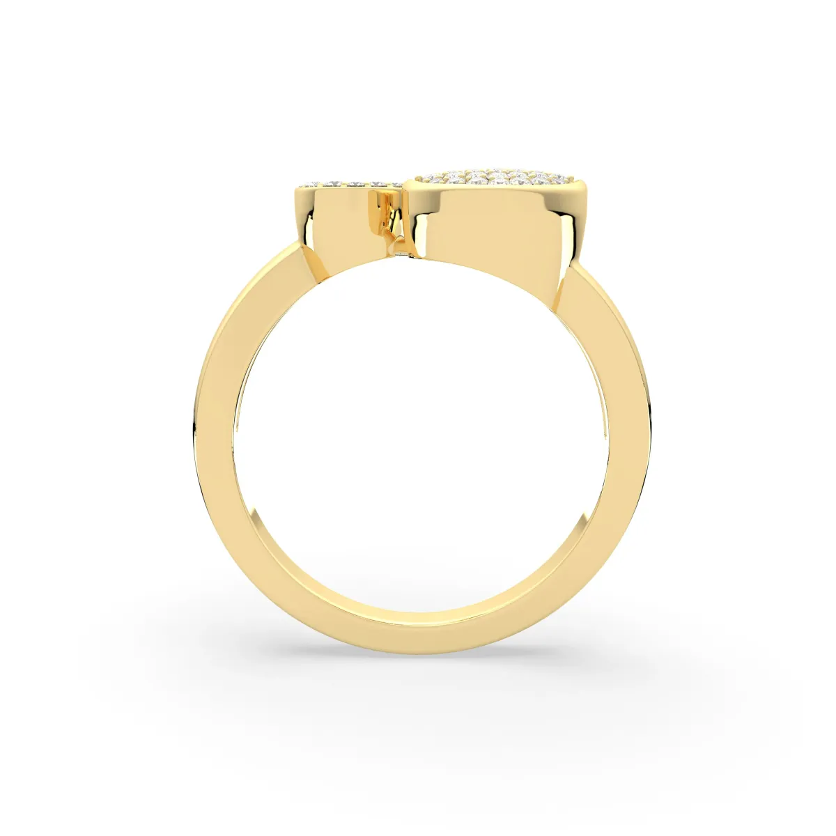 Initial Letter C Love Heart Shape Valentine Ring