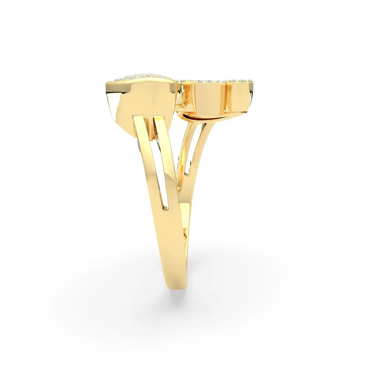 Initial Letter C Love Heart Shape Valentine Ring