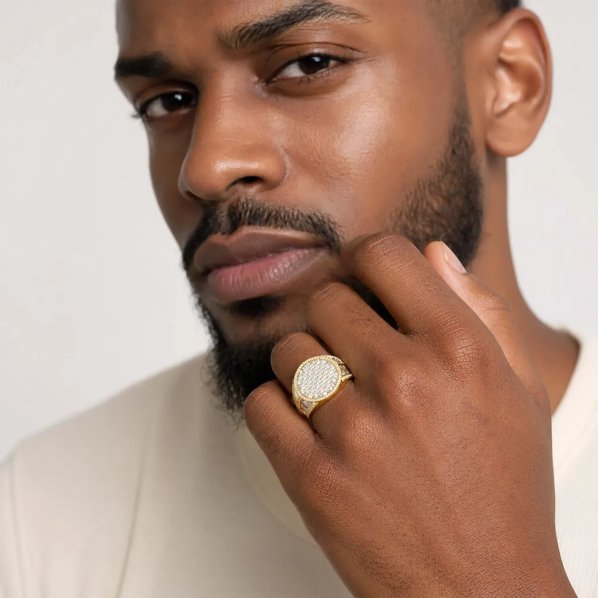 Axel Baguette Lab Grown Diamond Cluster Ring For Men