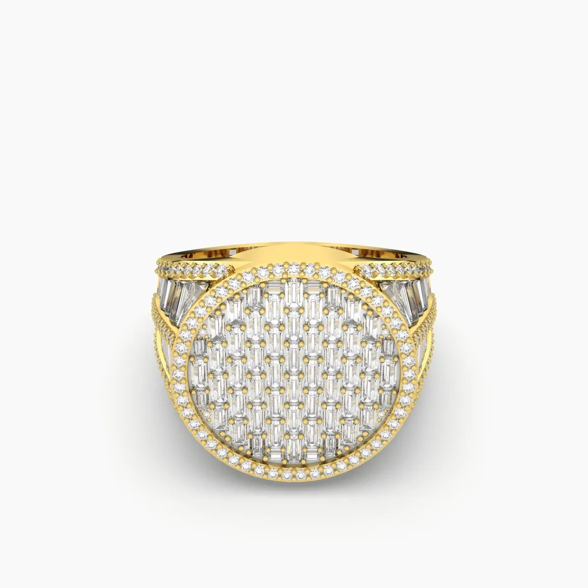 Axel Baguette Lab Grown Diamond Cluster Ring For Men