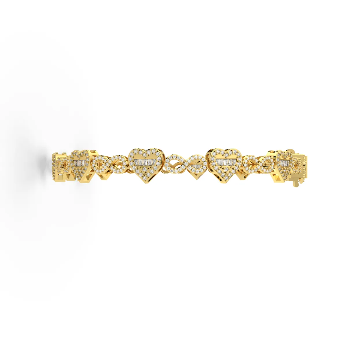Women'S 1.45 CT Natural Diamond Heart Link Bracelet