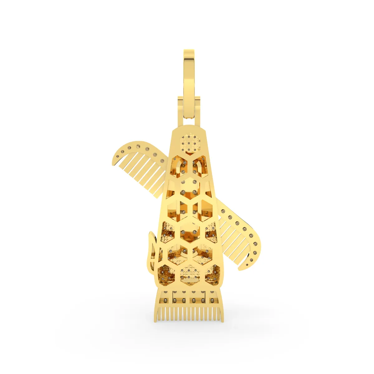 Men'S Round Natural Diamond Barber Clipper Trimmer Charm Pendant