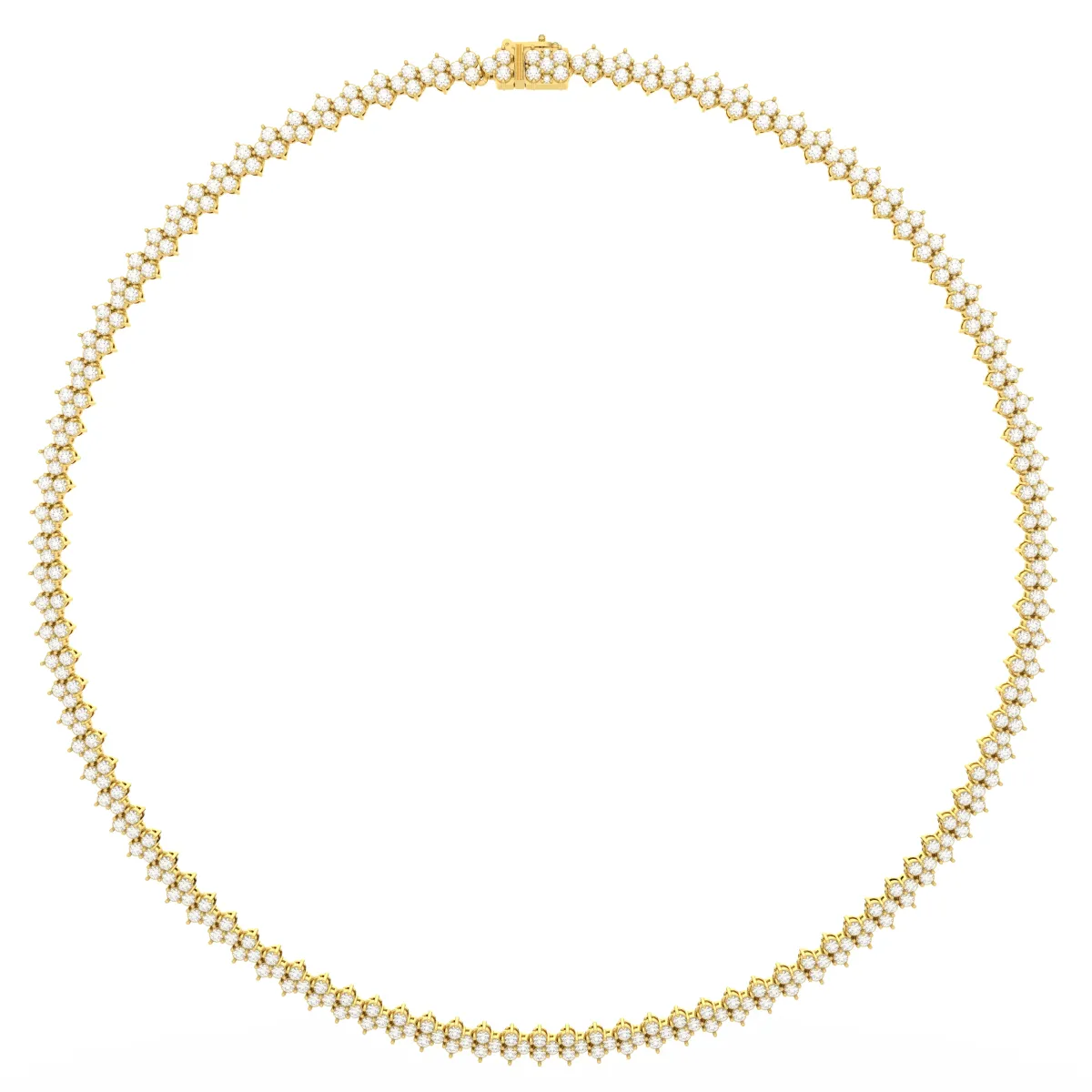 Featuring White Natural Diamonds Riviere Clique Necklace