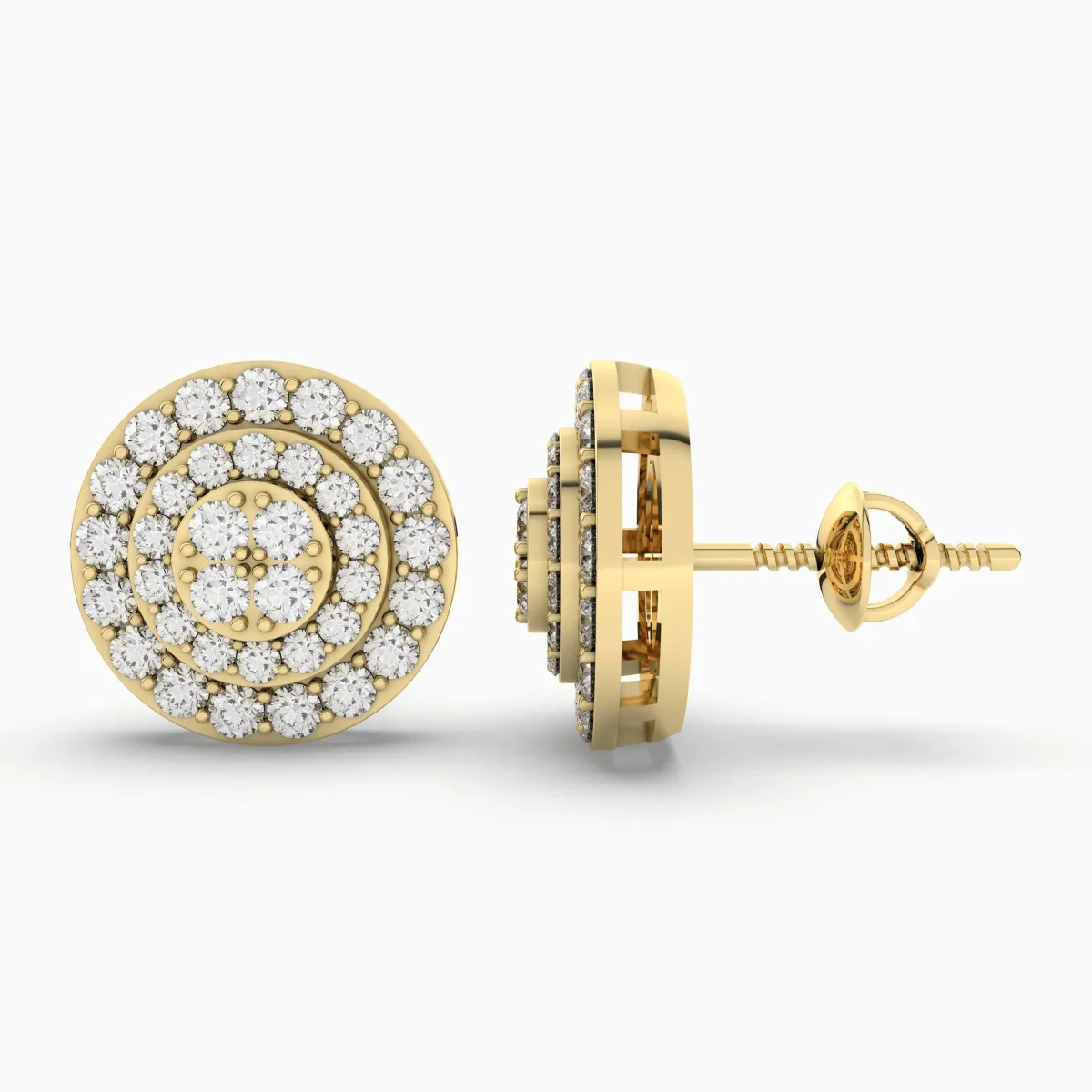 Round Natural Diamond Earrings