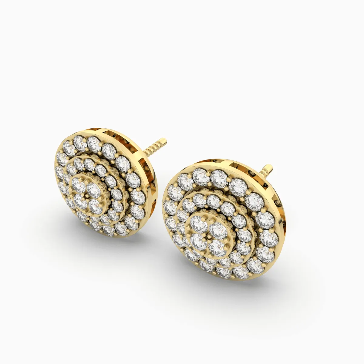 Round Natural Diamond Earrings