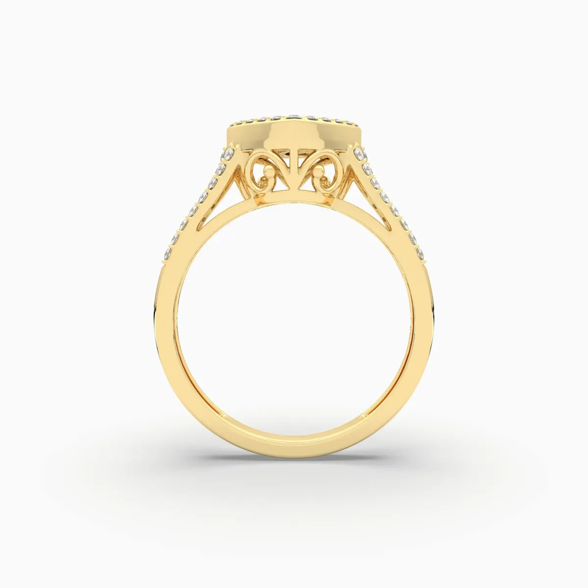 Round And Baguette Natural Diamond Heart Ring For Women's