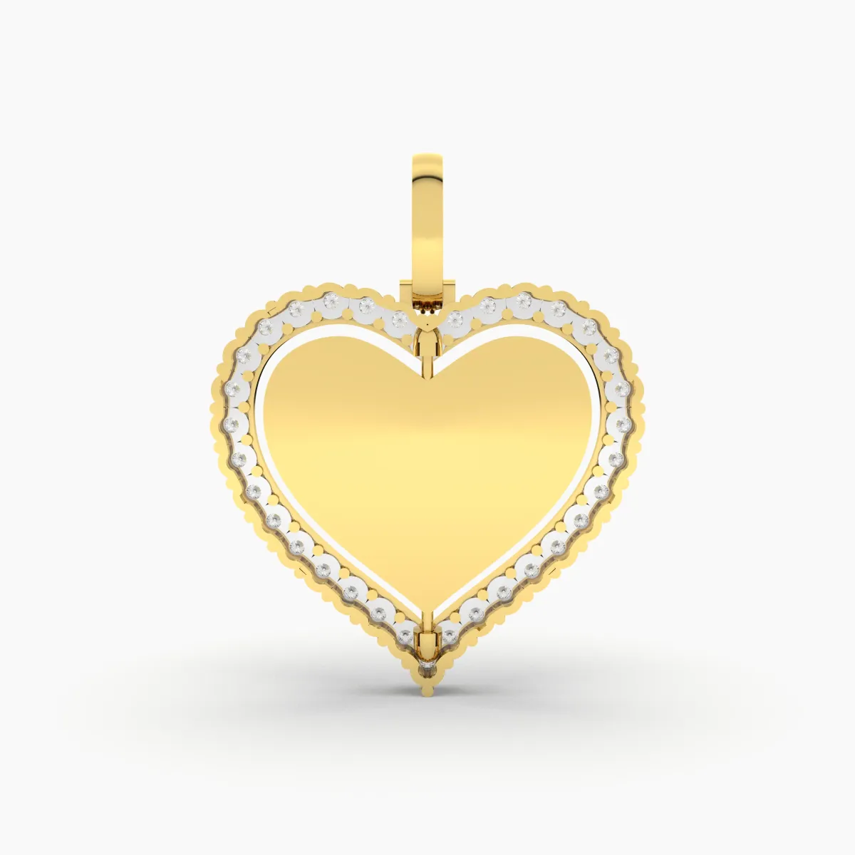 Natural Round Diamond Studded Heart Pendant