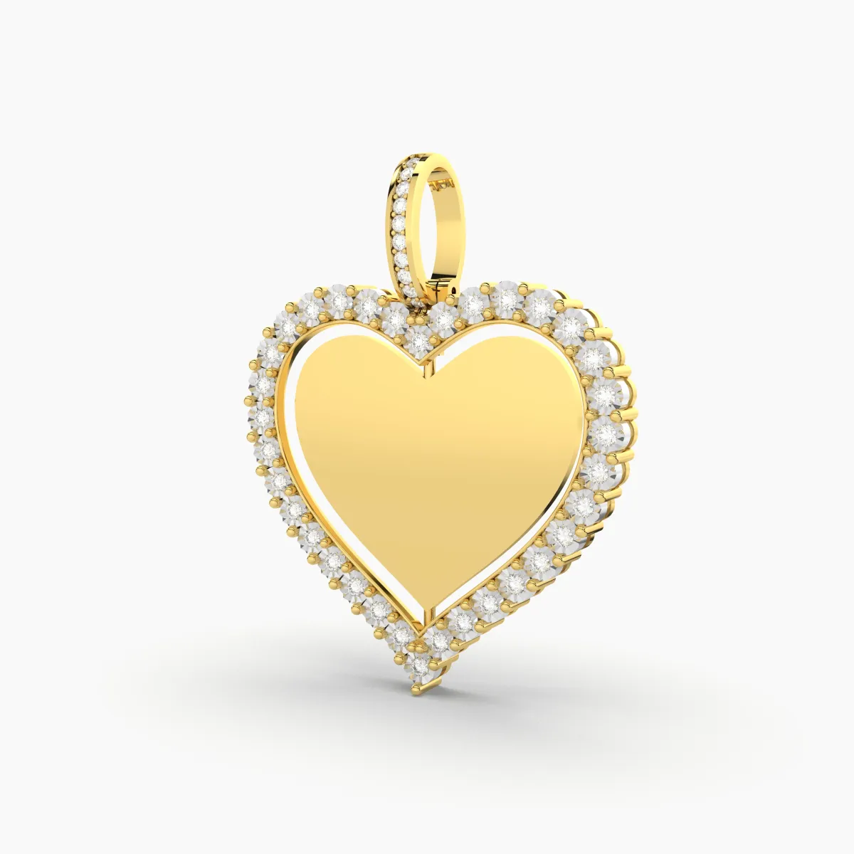 Natural Round Diamond Studded Heart Pendant