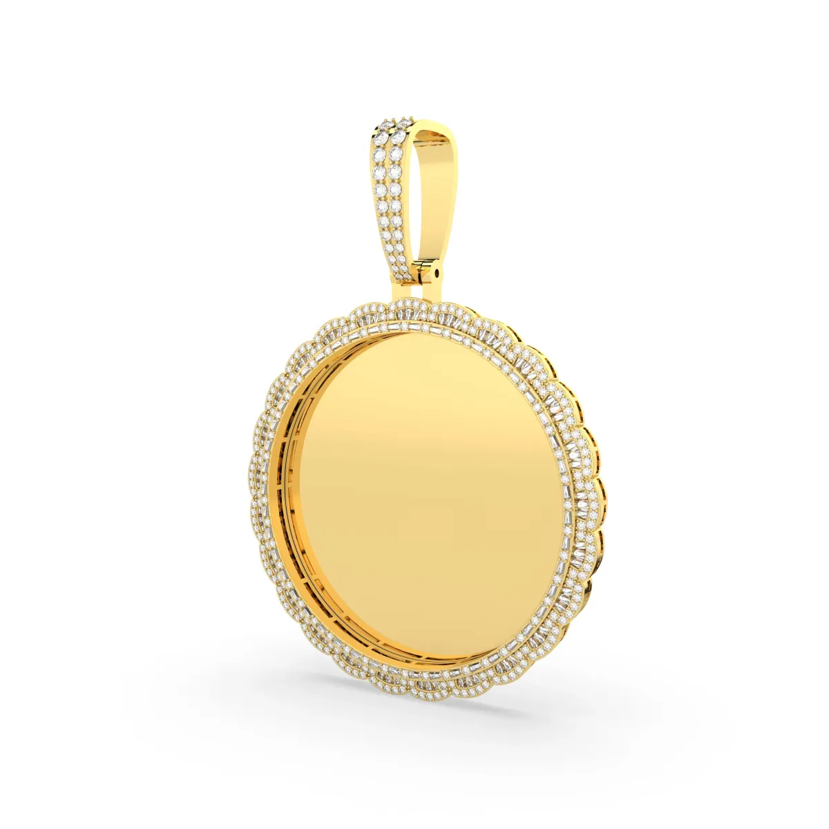 Natural Diamond Round Medallion Pendant For Men