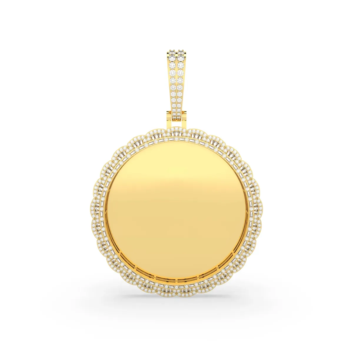 Natural Diamond Round Medallion Pendant For Men