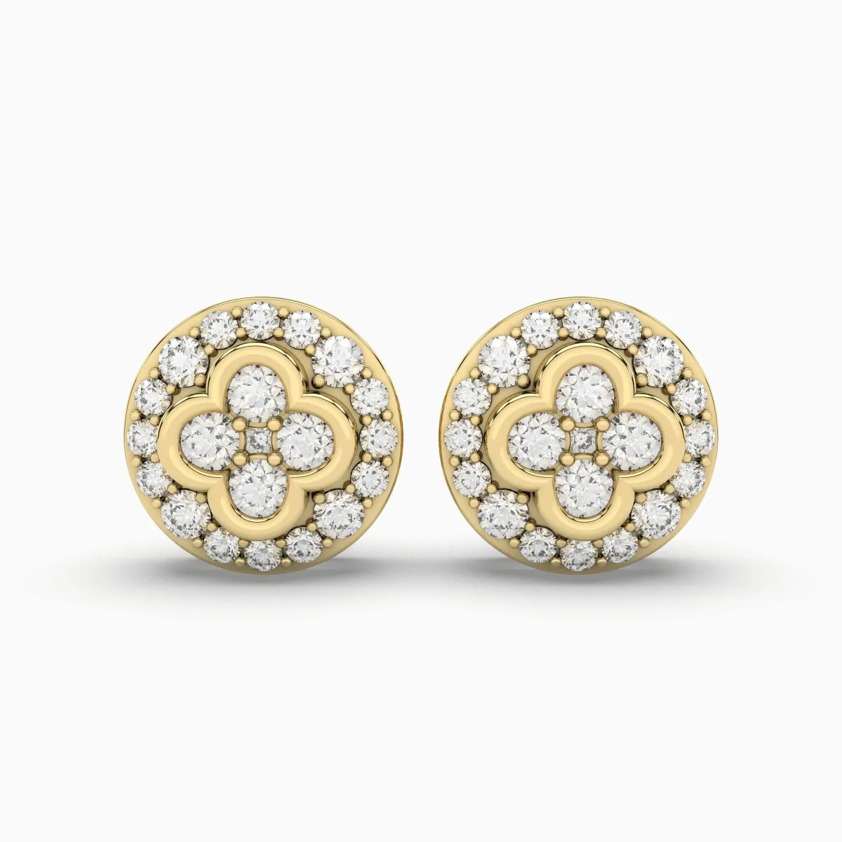 0.24 CT.T.W Gold Round Natural Diamond Earring For Women