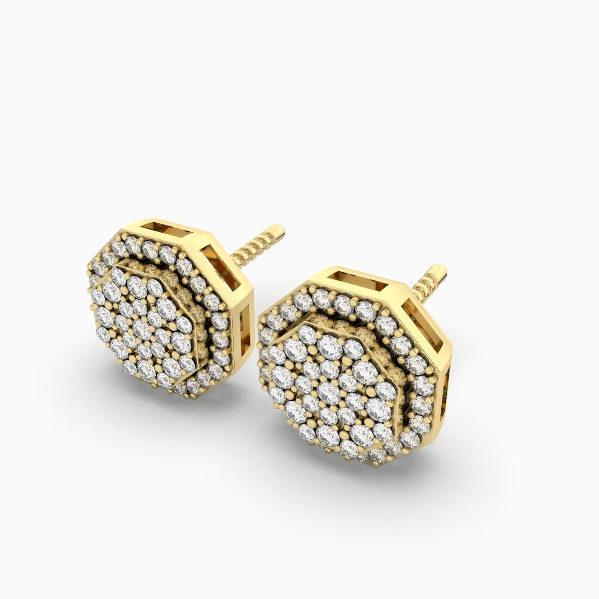 Natural Diamond Dainty Stud Earrings For Womens