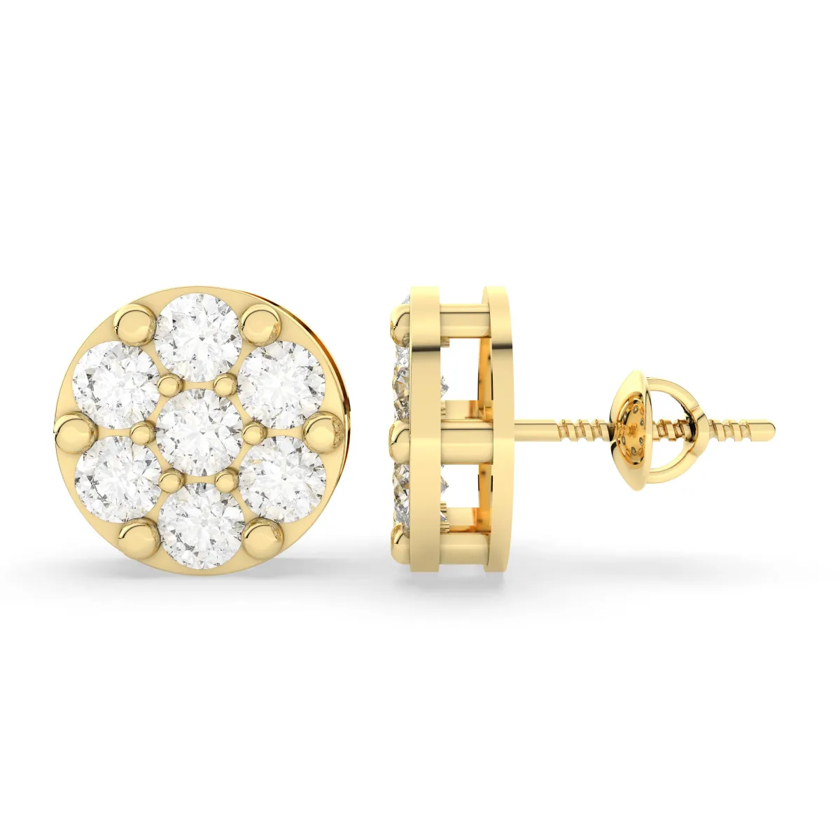 Radiant Halo Lab Grown Diamond Stud Earrings