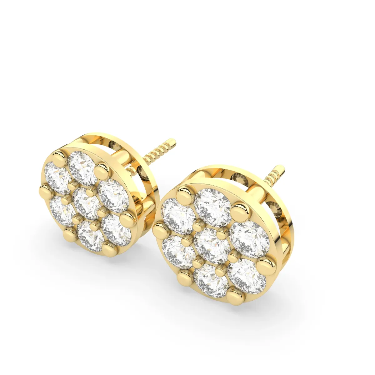 Radiant Halo Lab Grown Diamond Stud Earrings